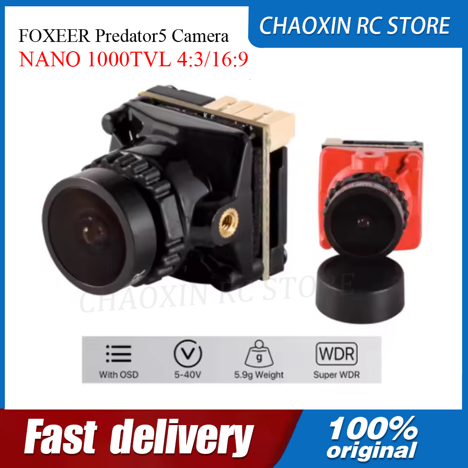 Fpv Drone Camera - FOXEER Predator5 caméra NANO 1000TVL 4:3/16:9